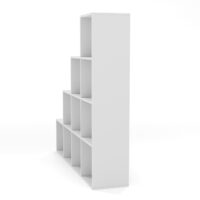 Treppenregal Weiss 10 Fächer 129.5x29x129.5cm MDF Freistehend