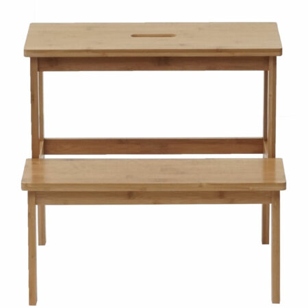 Tritt Leiter Tritthocker Trittbank Holzhocker Bambus 43x47x38cm