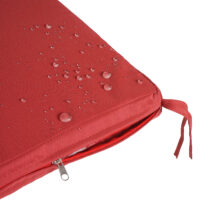 Truhenbank Rattan JAM-F39 2 Sitzer grau-meliert Kissen rot