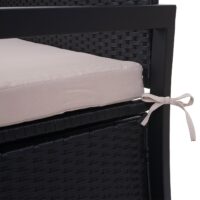 Truhenbank Rattan JAM-F39 3 Sitzer anthrazit Kissen beige