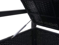 Truhenbank Rattan JAM-F39 3 Sitzer anthrazit Kissen beige