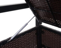 Truhenbank Rattan JAM-F39 3 Sitzer braun Kissen schwarz