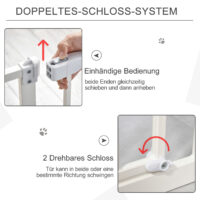 Türschutzgitter 74-80cm Treppenschutzgitter Doppeltem Verschluss