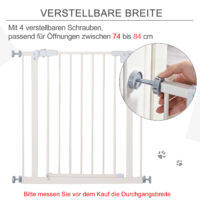 Türschutzgitter 74-80cm Treppenschutzgitter Doppeltem Verschluss