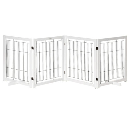 Türschutzgitter Holz Absperrgitter für Hunde 305x35.5x82cm