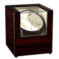 Uhrenbeweger für 2 Uhren Holz weinrot