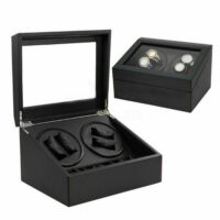 Uhrenbeweger für 4 Uhren Holz carbon Optik