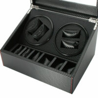 Uhrenbeweger für 4 Uhren Holz carbon Optik