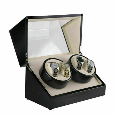 Uhrenbeweger für 4 Uhren Holz schwarz