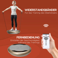 Vibrationsplatte inkl. Expanderbänder Rüttelplatte 7 Programmen