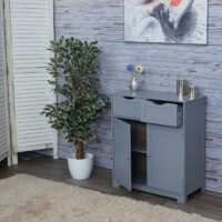 Vintage Kommode Nostalgie 2 Schubladen und 2 Türen 80x70x35cm grau