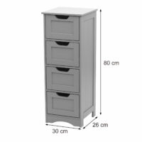 Vintage Kommode Nostalgie 4 Schubladen 80x30x26cm grau