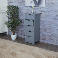 Vintage Kommode Nostalgie 5 Schubladen 100x40x35cm grau