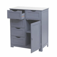 Vintage Kommode Nostalgie 5 Schubladen und 1 Tür 80x70x35cm grau