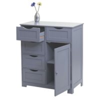 Vintage Kommode Nostalgie 5 Schubladen und 1 Tür 80x70x35cm grau