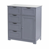 Vintage Kommode Nostalgie 5 Schubladen und 1 Tür 80x70x35cm grau