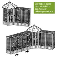 Voliere Vogelvoliere Luise Sechseck mit Anbau