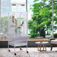 Voliere Vogelvoliere Vogelkäfig 156cm weiss