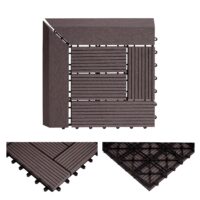 WPC Eck-Gartenfliese Rhone + Abschluss Premium Ecke versetzt