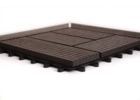 WPC Eck-Gartenfliese Rhone + Abschluss Premium Ecke versetzt