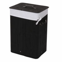 Wäschekorb Laundry Bambus 70L  schwarz