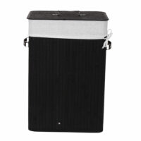 Wäschekorb Laundry Bambus 70L  schwarz