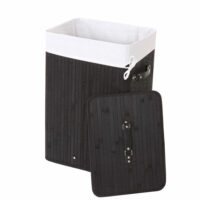 Wäschekorb Laundry Bambus 70L  schwarz