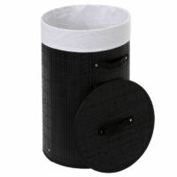 Wäschekorb Laundry Bambus rund  ~ schwarz