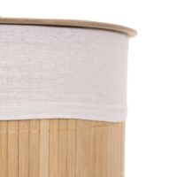 Wäschekorb Laundry Wäschebox Bambus rund 50l ~ naturfarben