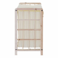 Wäschekorb Massiv-Holz 2 Fächer 60x60x33cm 68l