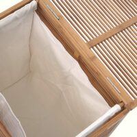 Wäschekorb Wäschetruhe Bambus 61x50x35cm