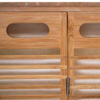 Wäschekorb Wäschetruhe Bambus 61x50x35cm