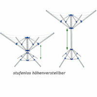 Wäschespinne Aluminium mit 4 Armen 16m Gesamtleine