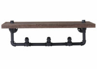 Wandgarderobe Ablageregal im aktuellen Industriedesign braun