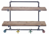 Wandgarderobe Garderobe Industrial Stahl-Rohr 70x54x23cm