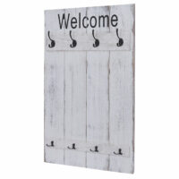 Wandgarderobe Garderobenpaneel Shabby-Look  Welcome weiss