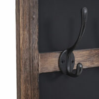 Wandgarderobe Kreidetafel 5 Haken ~ braun shabby