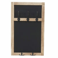 Wandgarderobe Kreidetafel 5 Haken ~ naturbraun