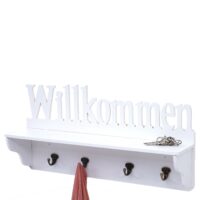 Wandgarderobe Regal Willkommen 30x60x13cm