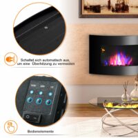 Wandkamin Wandheizung Heizung LED Flammeneffekt in 7 Farben