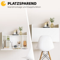 Wandklapptisch Schreibtisch mit Stauraum Klappbarer 77x20x41cm