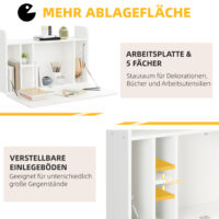 Wandklapptisch Schreibtisch mit Stauraum Klappbarer 77x20x41cm