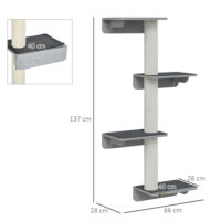 Wandkratzbaum Katzen-Kletterwand Kratzbaum 66x28x137cm