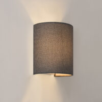 Wandleuchte Brüssel 1x E27 Halbrund 20x17.5x13cm aus Leinen
