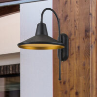 Wandleuchte Kirkcaldy 40x30x51cm 1-flammig Schwarz Messing