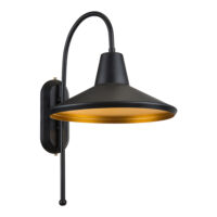 Wandleuchte Kirkcaldy 40x30x51cm 1-flammig Schwarz Messing