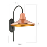 Wandleuchte Kirkcaldy 40x30x51cm 1-flammig Schwarz Messing