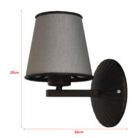 Wandleuchte Bacup 1xE27 Grau