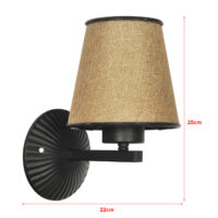 Wandleuchte Bacup 1xE27 Braun-Beige