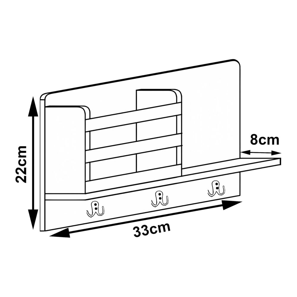 Wandregal Portland Bambus 33x8x22cm